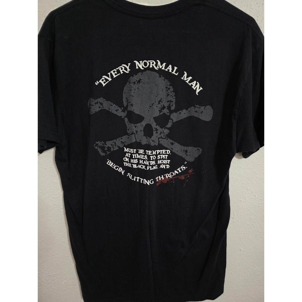 BC Shirt Mens Large Black Every Normal Man Skull Pirate Graphic Tee‎ Quote